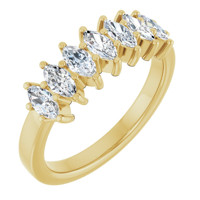 14K Gold Lab-Grown Diamond Seven-Stone Anniversary Band - Yellow Gold