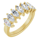 14K Gold Lab-Grown Diamond Seven-Stone Anniversary Band - Yellow Gold