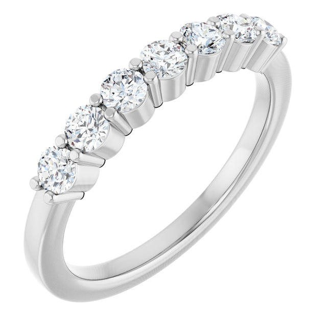 Platinum Natural Diamond Seven-Stone Anniversary Band