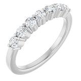 14K Gold Lab-Grown Diamond Seven-Stone Anniversary Band - White Gold