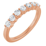 14K Gold Natural Diamond Seven-Stone Anniversary Band - Rose Gold