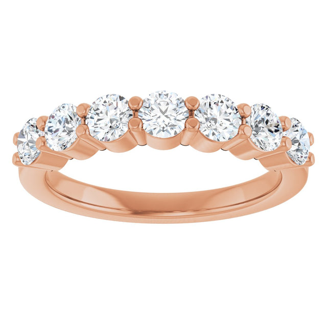 14K Gold Lab-Grown Diamond Seven-Stone Anniversary Band - Rose Gold - view 3