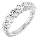 14K Gold Lab-Grown Diamond Seven-Stone Anniversary Band - White Gold