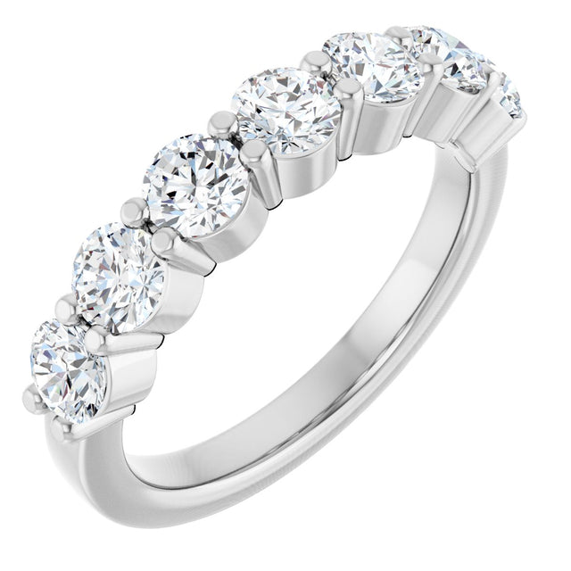14K Gold Lab-Grown Diamond Seven-Stone Anniversary Band - White Gold