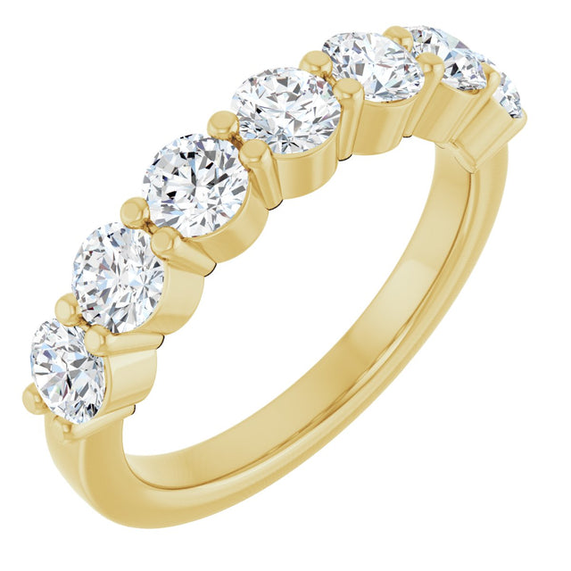 14K Gold Lab-Grown Diamond Seven-Stone Anniversary Band - Yellow Gold