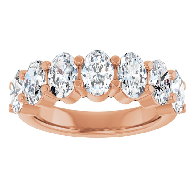 14K Gold Lab-Grown Diamond Seven-Stone Anniversary Band - Rose Gold - view 3