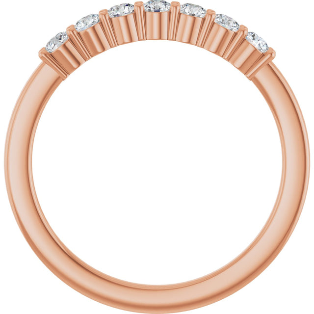 14K Gold Lab-Grown Diamond Seven-Stone Anniversary Band - Rose Gold - view 2