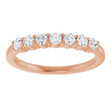 14K Gold Lab-Grown Diamond Seven-Stone Anniversary Band - Rose Gold - view 3