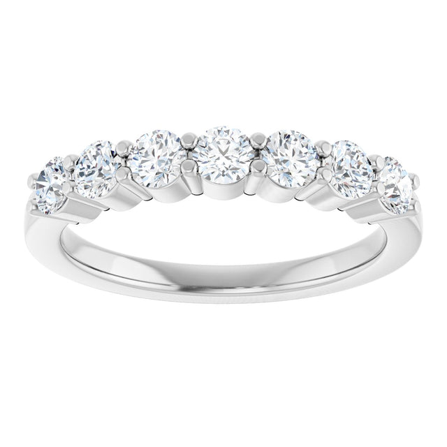 Platinum Natural Diamond Seven-Stone Anniversary Band - view 3