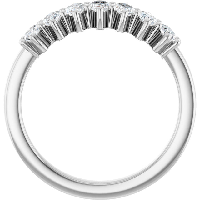 Platinum Lab-Grown Diamond Seven-Stone Anniversary Band - view 2