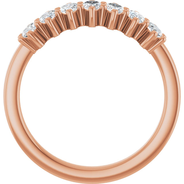 14K Gold Lab-Grown Diamond Seven-Stone Anniversary Band - Rose Gold - view 2