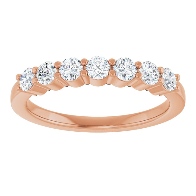 14K Gold Lab-Grown Diamond Seven-Stone Anniversary Band - Rose Gold - view 3