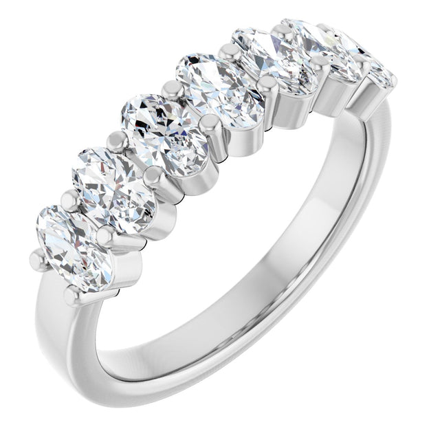 Platinum Natural Diamond Seven-Stone Anniversary Band