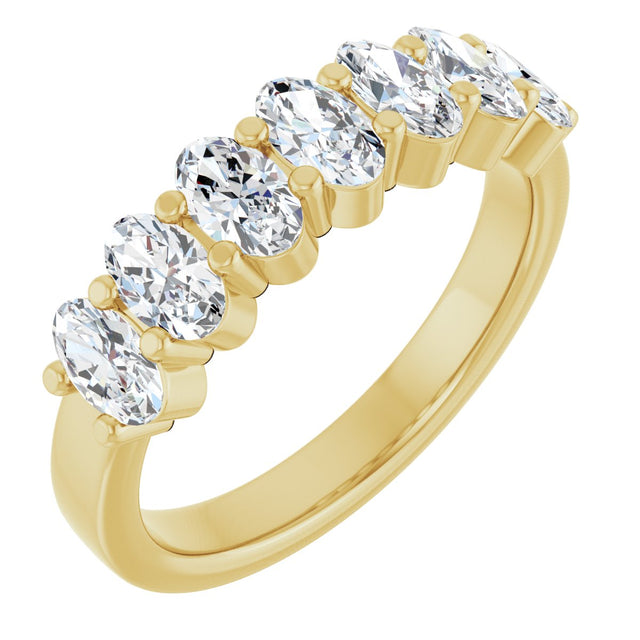 14K Gold Lab-Grown Diamond Seven-Stone Anniversary Band - Yellow Gold