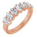 14K Gold Natural Diamond Seven-Stone Anniversary Band - Rose Gold