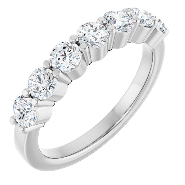14K Gold Natural Diamond Seven-Stone Anniversary Band - White Gold