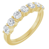 14K Gold Natural Diamond Seven-Stone Anniversary Band - Yellow Gold