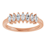 14K Gold Lab-Grown Diamond Seven-Stone Anniversary Band - Rose Gold - view 3
