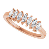 14K Gold Lab-Grown Diamond Seven-Stone Anniversary Band - Rose Gold - view 5