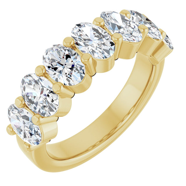 14K Gold Lab-Grown Diamond Seven-Stone Anniversary Band - Yellow Gold