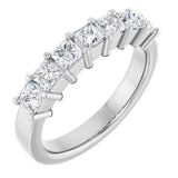 14K Gold Lab-Grown Diamond Seven-Stone Anniversary Band - White Gold
