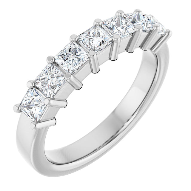 14K Gold Lab-Grown Diamond Seven-Stone Anniversary Band - White Gold