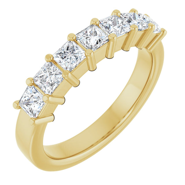 14K Gold Lab-Grown Diamond Seven-Stone Anniversary Band - Yellow Gold