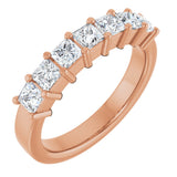 14K Gold Lab-Grown Diamond Seven-Stone Anniversary Band - Rose Gold