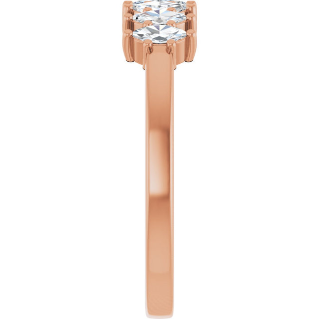 14K Gold Lab-Grown Diamond Seven-Stone Anniversary Band - Rose Gold - view 4