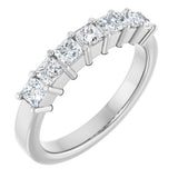 14K Gold Lab-Grown Diamond Seven-Stone Anniversary Band - White Gold