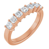 14K Gold Lab-Grown Diamond Seven-Stone Anniversary Band - Rose Gold