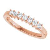 14K Gold Lab-Grown Diamond Seven-Stone Anniversary Band - Rose Gold - view 5