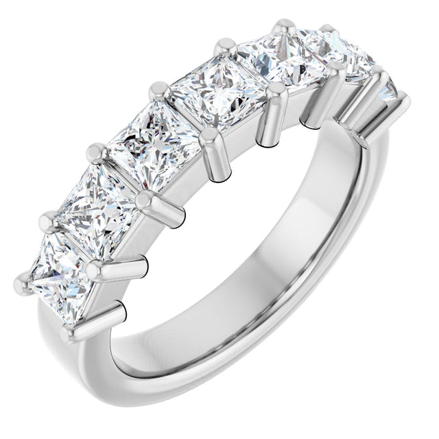 14K Gold Lab-Grown Diamond Seven-Stone Anniversary Band - White Gold