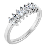 Platinum Natural Diamond Seven-Stone Anniversary Band