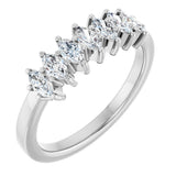 Platinum Natural Diamond Seven-Stone Anniversary Band
