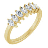14K Gold Lab-Grown Diamond Seven-Stone Anniversary Band - Yellow Gold