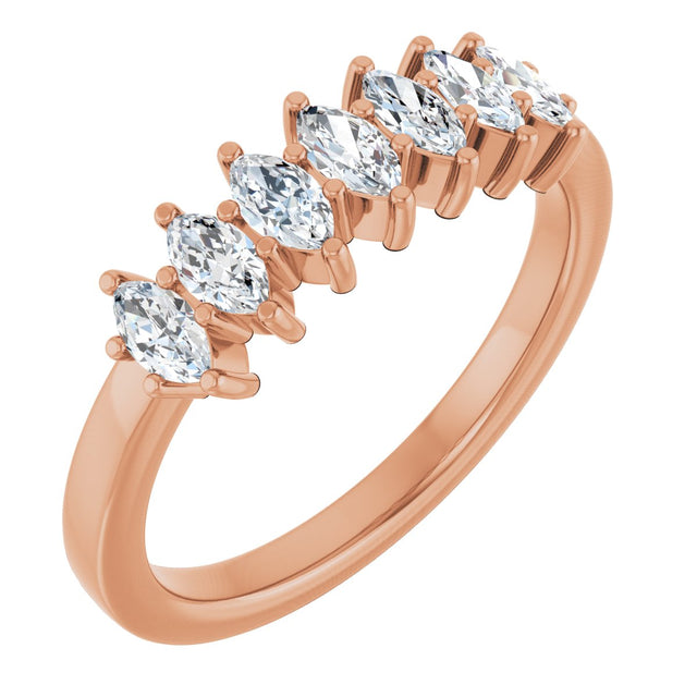 14K Gold Lab-Grown Diamond Seven-Stone Anniversary Band - Rose Gold