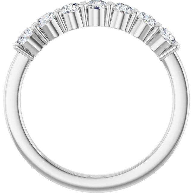 Platinum Lab-Grown Diamond Seven-Stone Anniversary Band - view 2