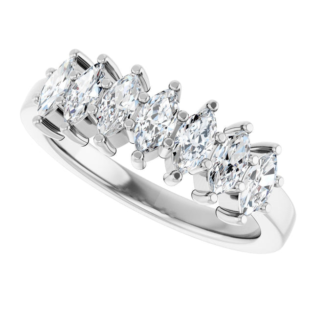 Platinum Lab-Grown Diamond Seven-Stone Anniversary Band - view 5
