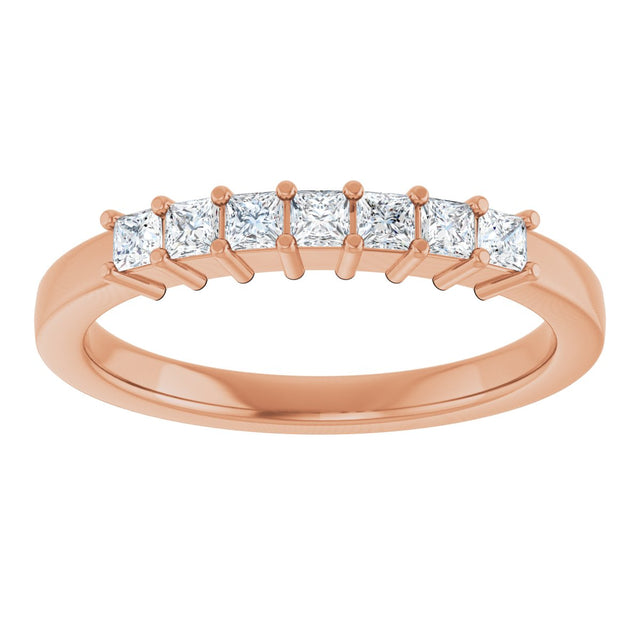 14K Gold Lab-Grown Diamond Seven-Stone Anniversary Band - Rose Gold - view 3