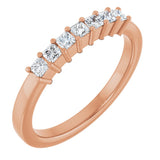 14K Gold Lab-Grown Diamond Seven-Stone Anniversary Band - Rose Gold