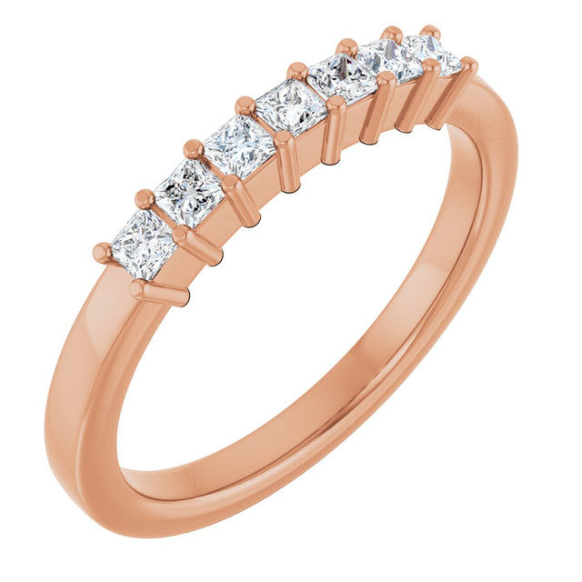 14K Gold Lab-Grown Diamond Seven-Stone Anniversary Band - Rose Gold