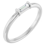 14K Gold Natural Diamond Stackable Ring – 1/8–1/6 CTW - White Gold