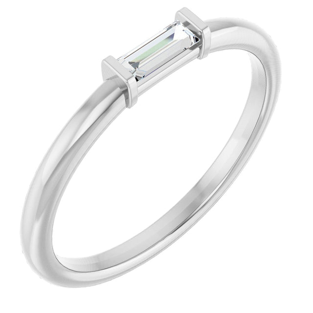 14K Gold Natural Diamond Stackable Ring – 1/8–1/6 CTW - White Gold