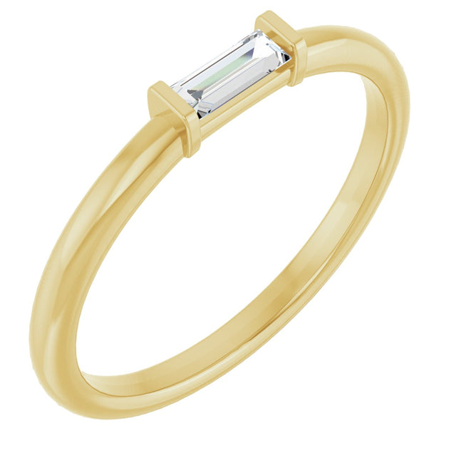 14K Gold Natural Diamond Stackable Ring – 1/8–1/6 CTW - Yellow Gold