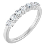 14K Gold Natural Diamond Seven-Stone Anniversary Band - White Gold