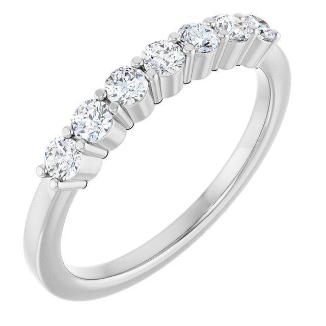 14K Gold Lab-Grown Diamond Seven-Stone Anniversary Band - White Gold