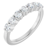 Platinum Natural Diamond Seven-Stone Anniversary Band