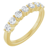 14K Gold Natural Diamond Seven-Stone Anniversary Band - Yellow Gold