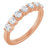 14K Gold Natural Diamond Seven-Stone Anniversary Band - Rose Gold